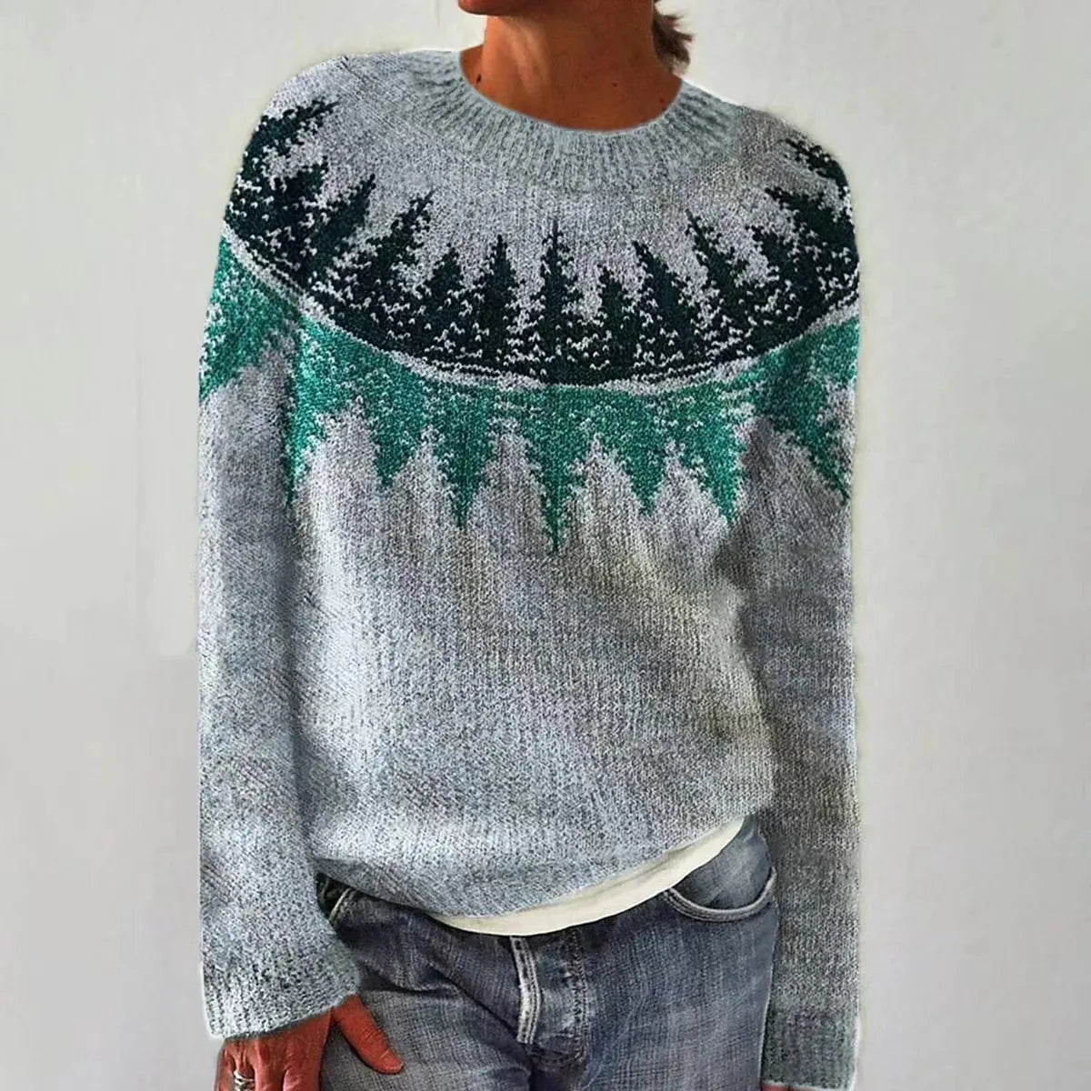 Sieglinde | Norwegisch gemusterter Kabelstrick Pullover