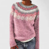 Damen Fair Isle Strickpullover mit Muster