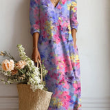 Petra | Midi-Kleid mit Aquarell-Print