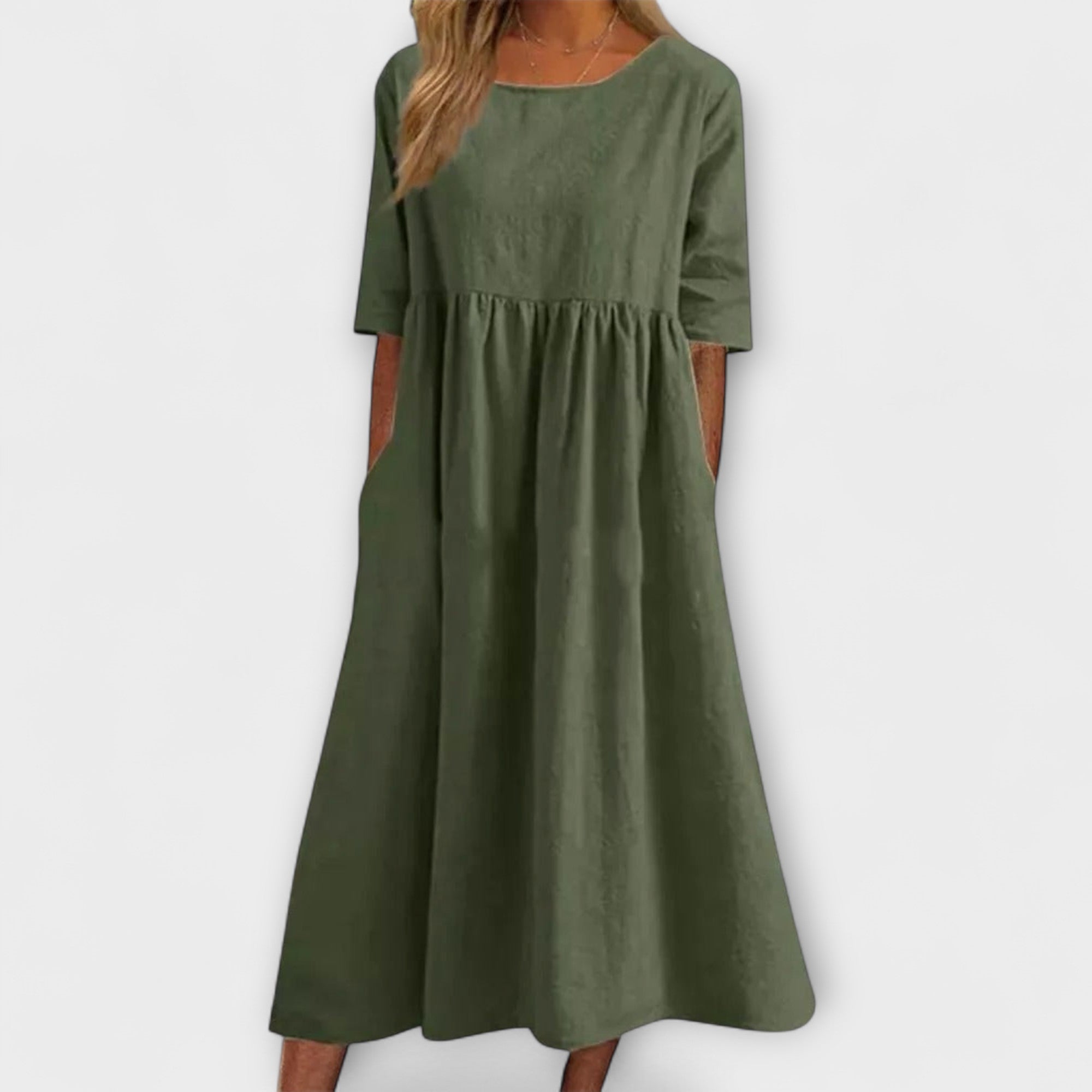 Anja | Midi-Sommerkleid mit Empireschnitt und Taschen