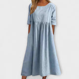 Anja | Midi-Sommerkleid mit Empireschnitt und Taschen