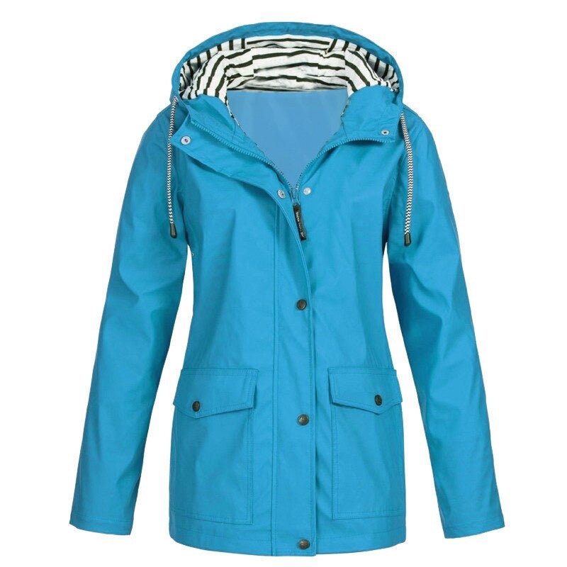 Beate | Wetterfeste Kapuzenjacke mit Streifenfutter