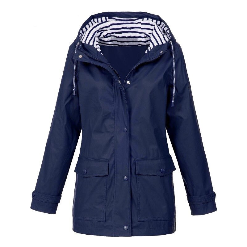 Beate | Wetterfeste Kapuzenjacke mit Streifenfutter