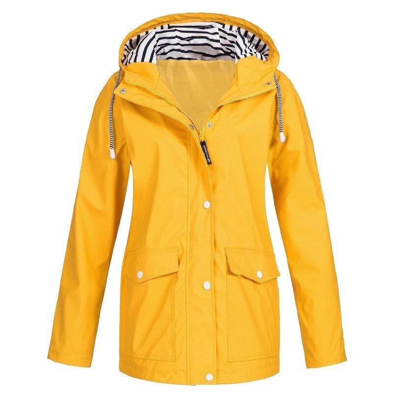 Beate | Wetterfeste Kapuzenjacke mit Streifenfutter