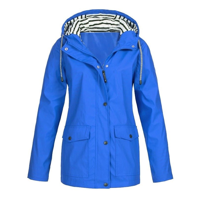 Beate | Wetterfeste Kapuzenjacke mit Streifenfutter