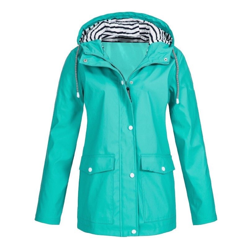 Beate | Wetterfeste Kapuzenjacke mit Streifenfutter