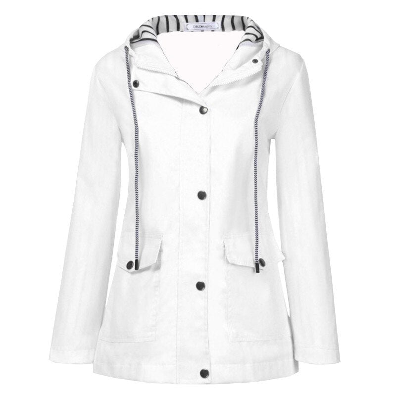 Beate | Wetterfeste Kapuzenjacke mit Streifenfutter