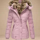 Damen Winterjacke mit gesteppter Optik und Kunstfellkapuze