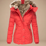 Damen Winterjacke mit gesteppter Optik und Kunstfellkapuze