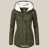 Damen Sherpa-Fleece gefütterte gesteppte Kapuzenjacke Wintermantel