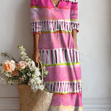 Ute | Midi-Kleid mit Pinselstrich-Print